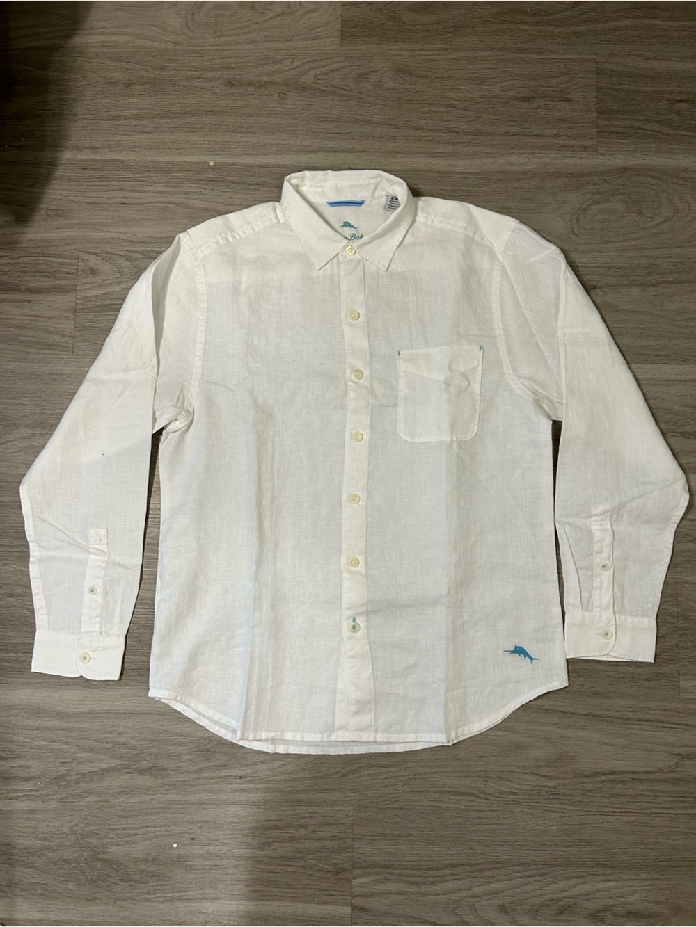 Tommy Bahama White Linen Button-Down Shirt